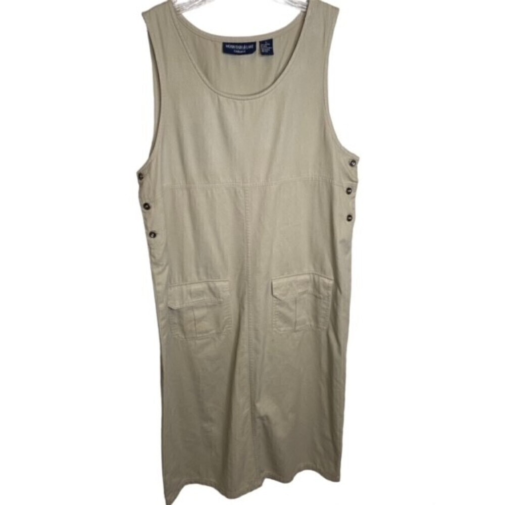 Mountain lake‎ sleeveless Beige long dress Large 100% Cotton EUC